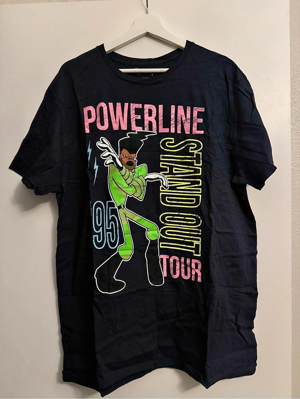 Disney Powerline Stand Out Tour T-Shirt Graphic Tee Black & Pink XL